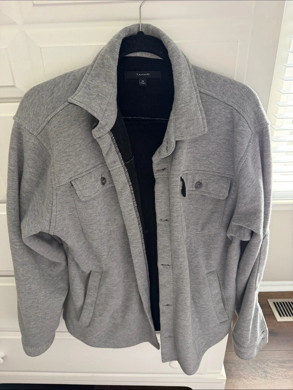 Tahari Black Knit Button-Front Jacket with Collar